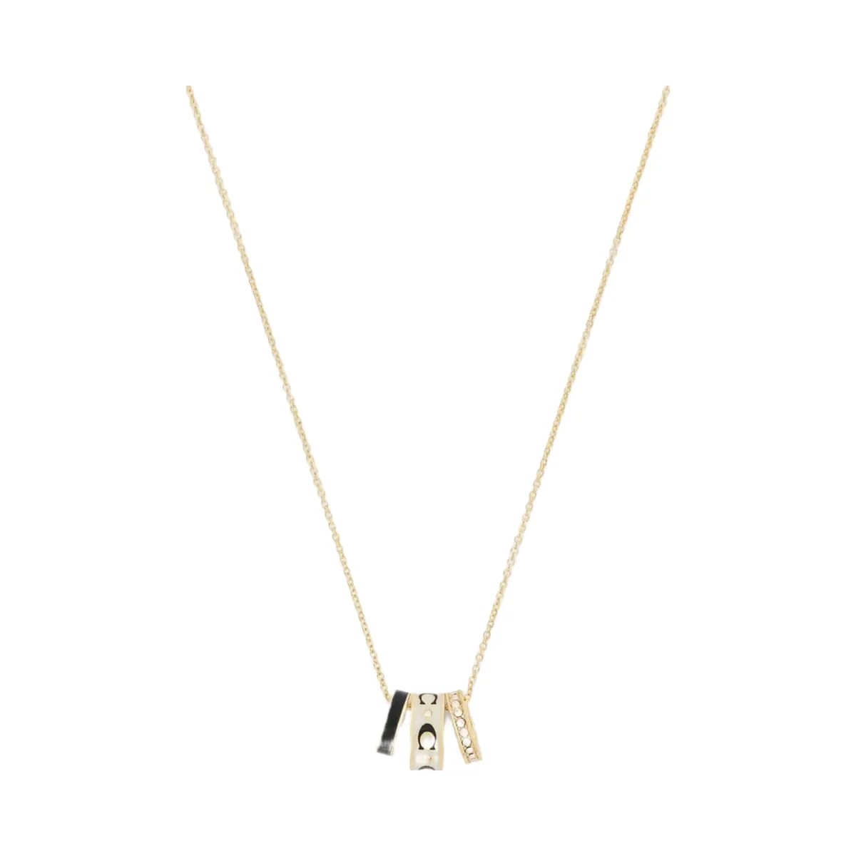 Coach Repeated C Rondelle Necklace in Gold Chalk - HypeFly India View 1