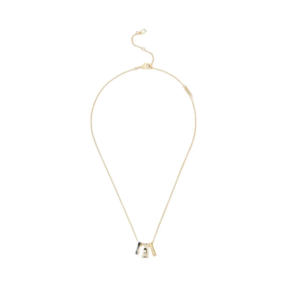 Coach Repeated C Rondelle Necklace in Gold Chalk - HypeFly India View 2