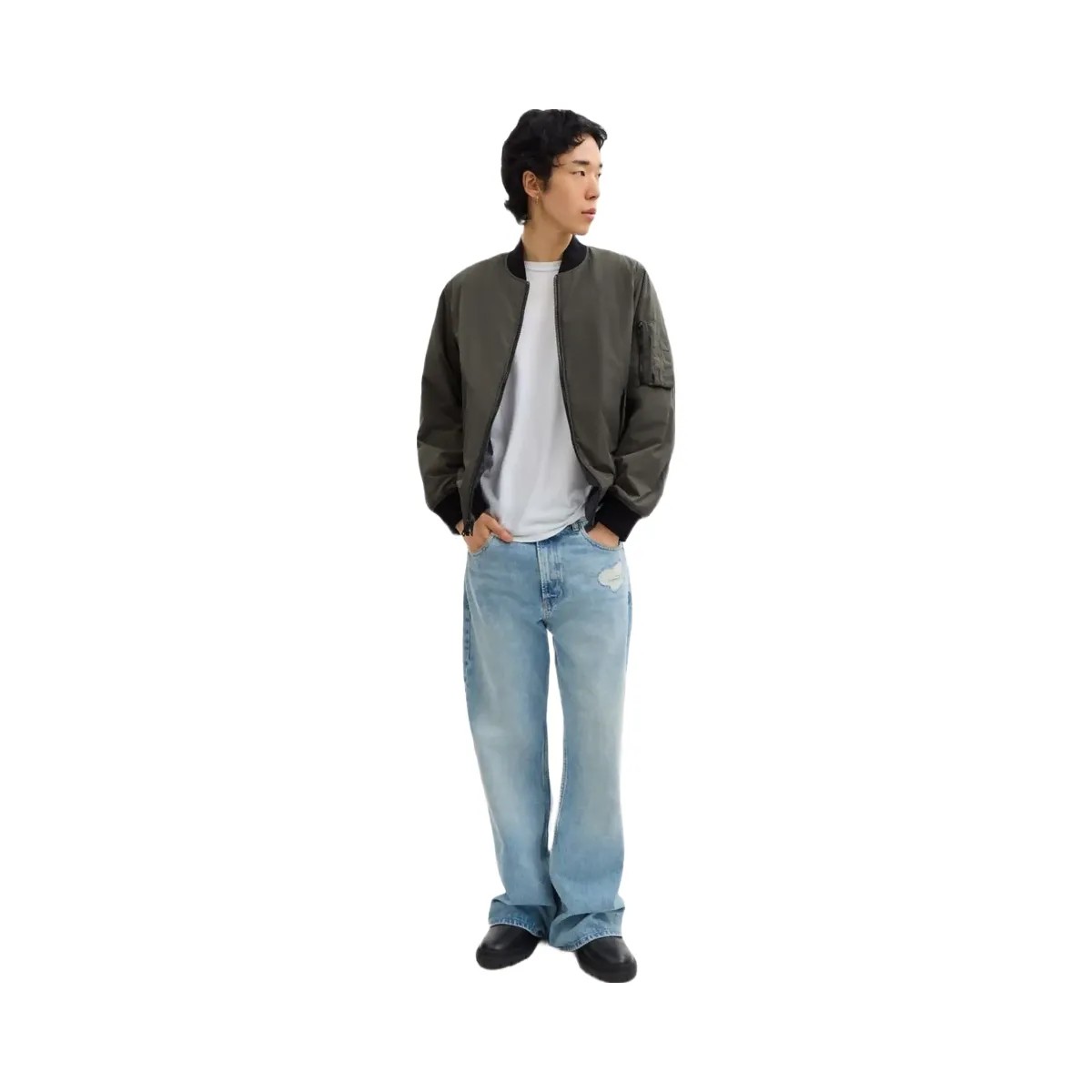 Coach Reversible Ma 1 Jacket In Recycled Polyester Olive Charcoal Signature - HypeFly India View 2