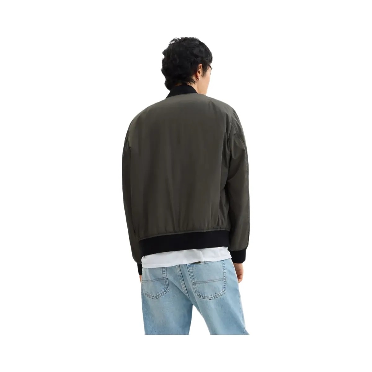 Coach Reversible Ma 1 Jacket In Recycled Polyester Olive Charcoal Signature - HypeFly India View 3