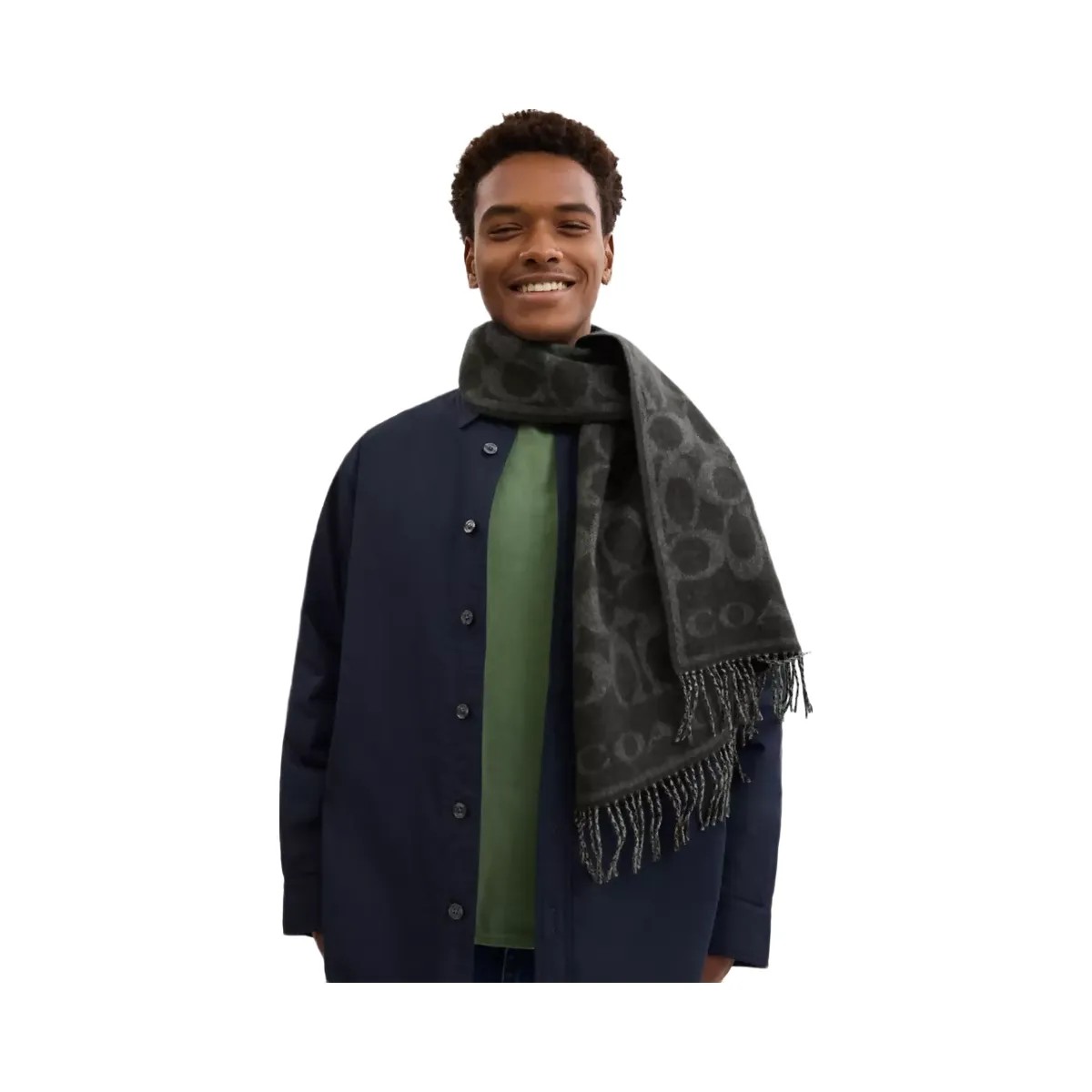 Coach Reversible Signature Cashmere Muffler in Black Black - HypeFly India View 3