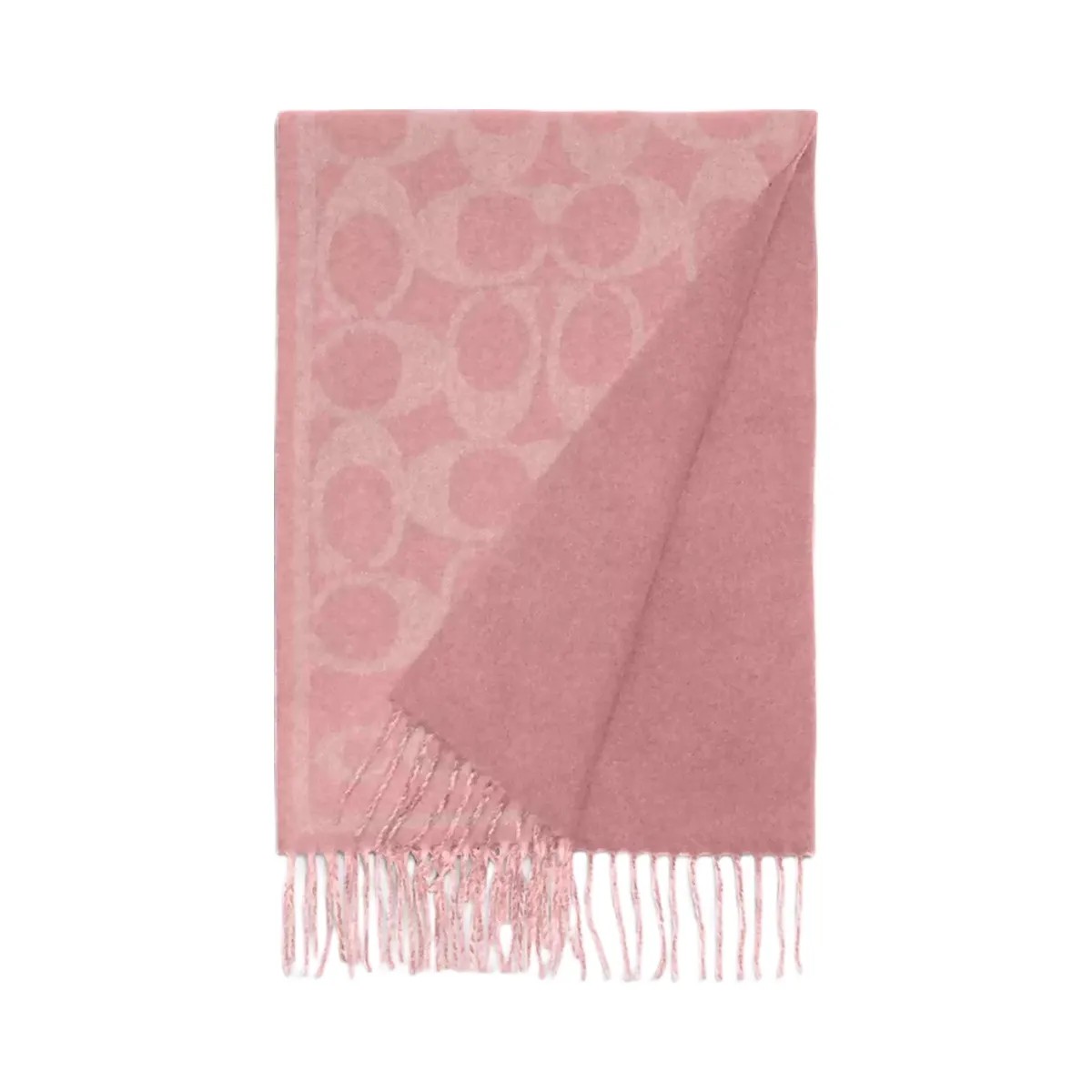 Coach Reversible Signature Cashmere Muffler in True Pink - HypeFly India View 1