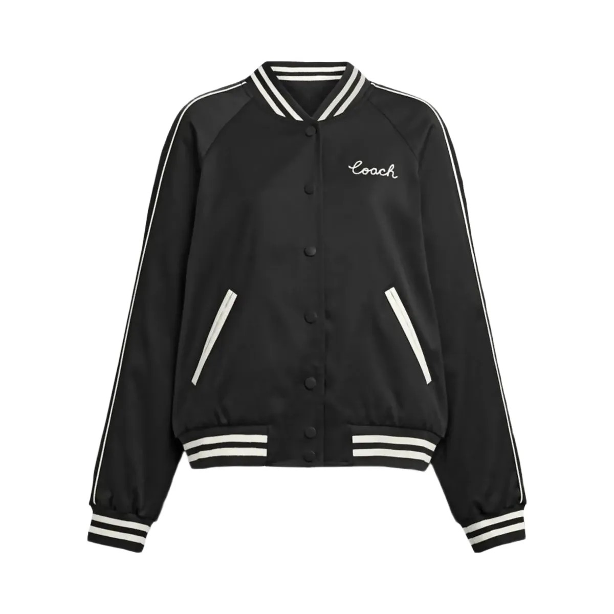 Coach Reversible Signature Souvenir Varsity Jacket Black - HypeFly India View 1