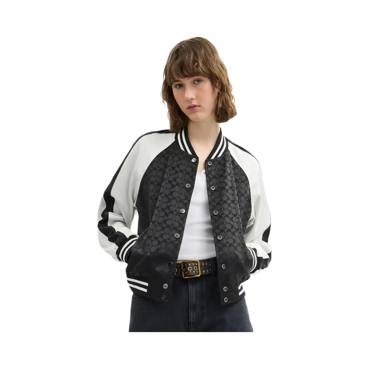 Coach Reversible Signature Souvenir Varsity Jacket Black - HypeFly India View 4