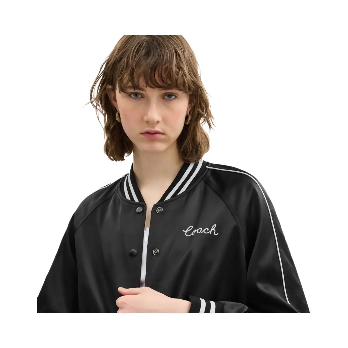 Coach Reversible Signature Souvenir Varsity Jacket Black - HypeFly India View 6