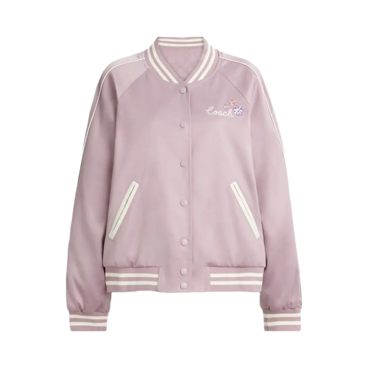 Coach Reversible Spring Blossom Signature Souvenir Jacket Mauve - HypeFly India View 1