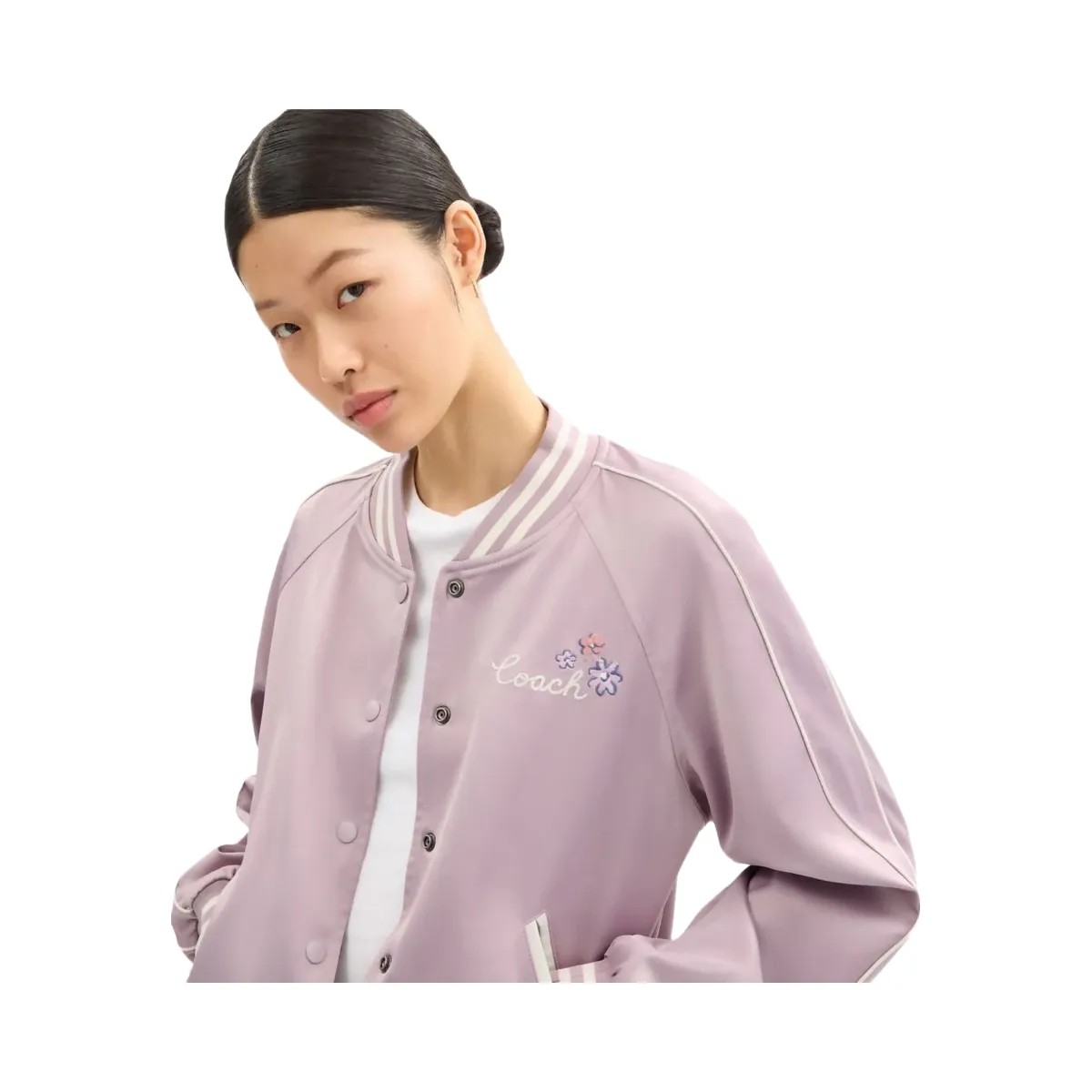 Coach Reversible Spring Blossom Signature Souvenir Jacket Mauve - HypeFly India View 6