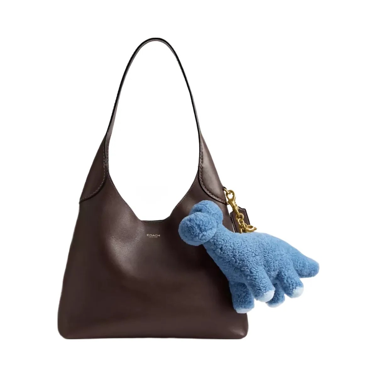 Coach Rexy 10th Birthday Buddy Dinosaur Bag Charm In Shearling in Brass Blue Multi - HypeFly India View 2
