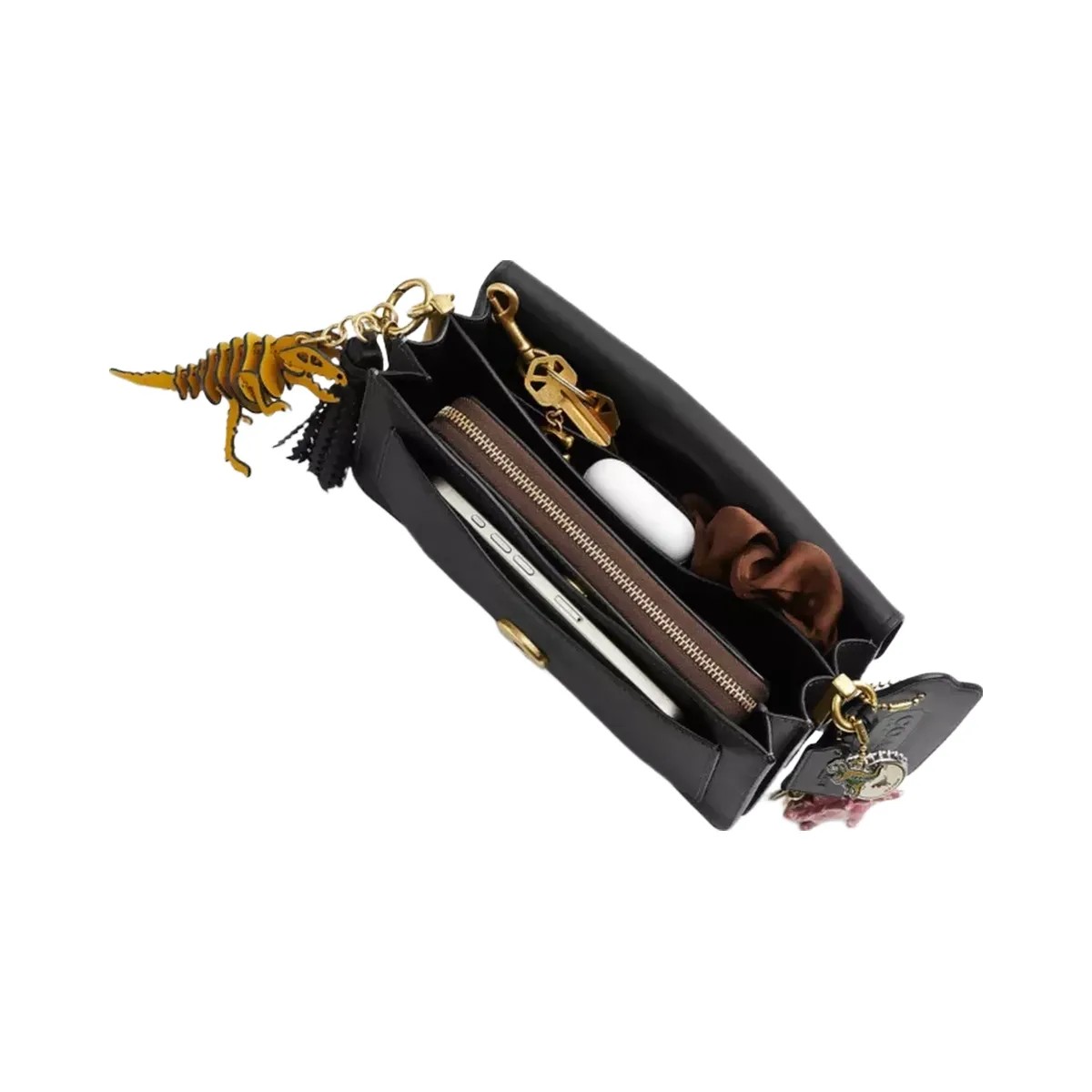 Coach Rexy 10th Birthday Tabby Shoulder Bag 26 With Charms in Brass Black - HypeFly India View 4