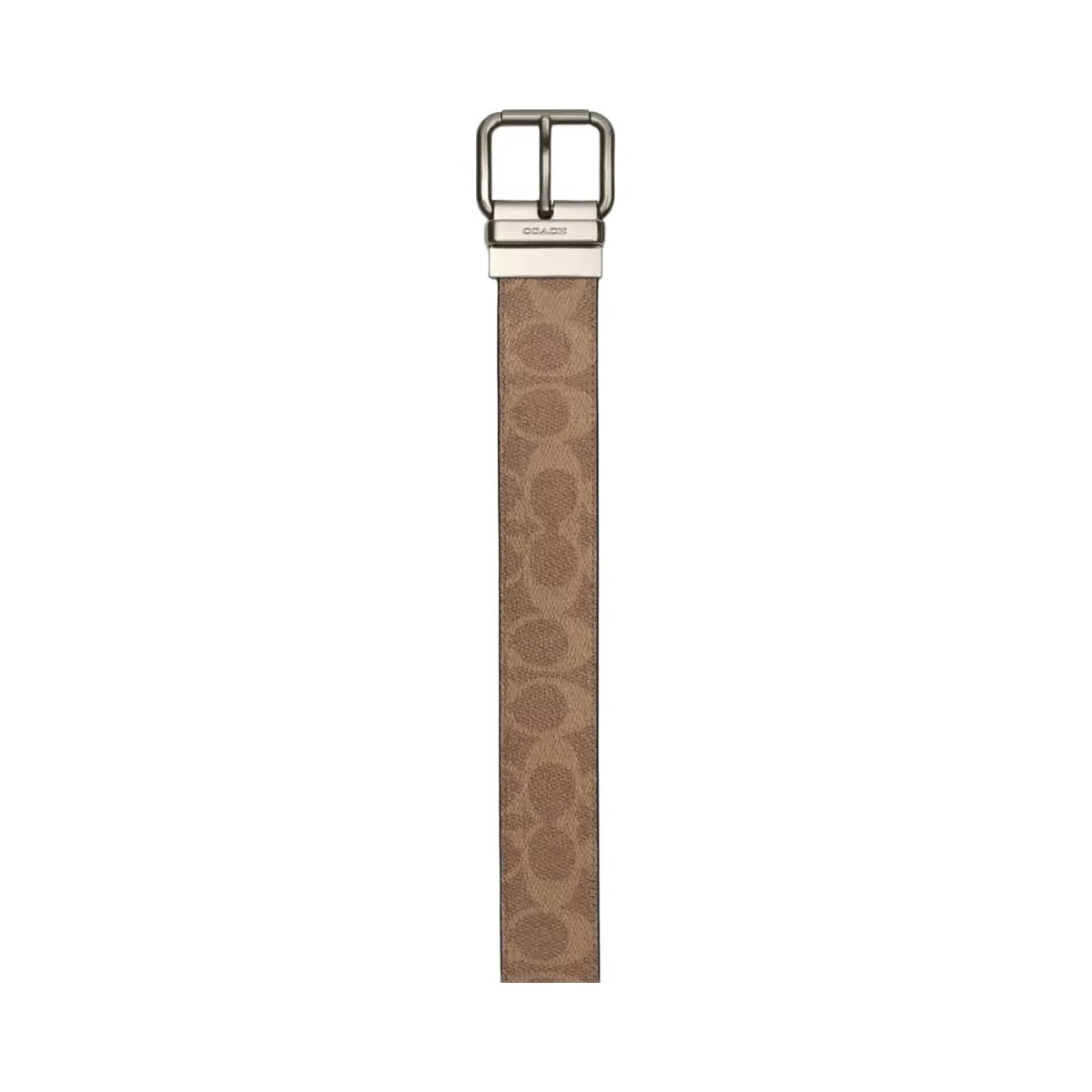 Coach Roller Buckle Cut-To-Size Reversible Belt, 38 Mm in Gunmetal Tan Charcoal - HypeFly India View 2