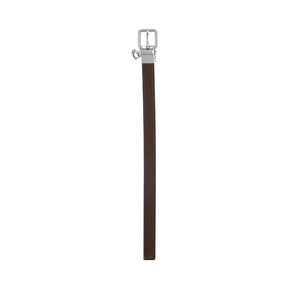 Coach Roller Buckle Cut-To-Size Reversible Belt With Charm, 18 Mm in Silver Black Maple - HypeFly India View 2