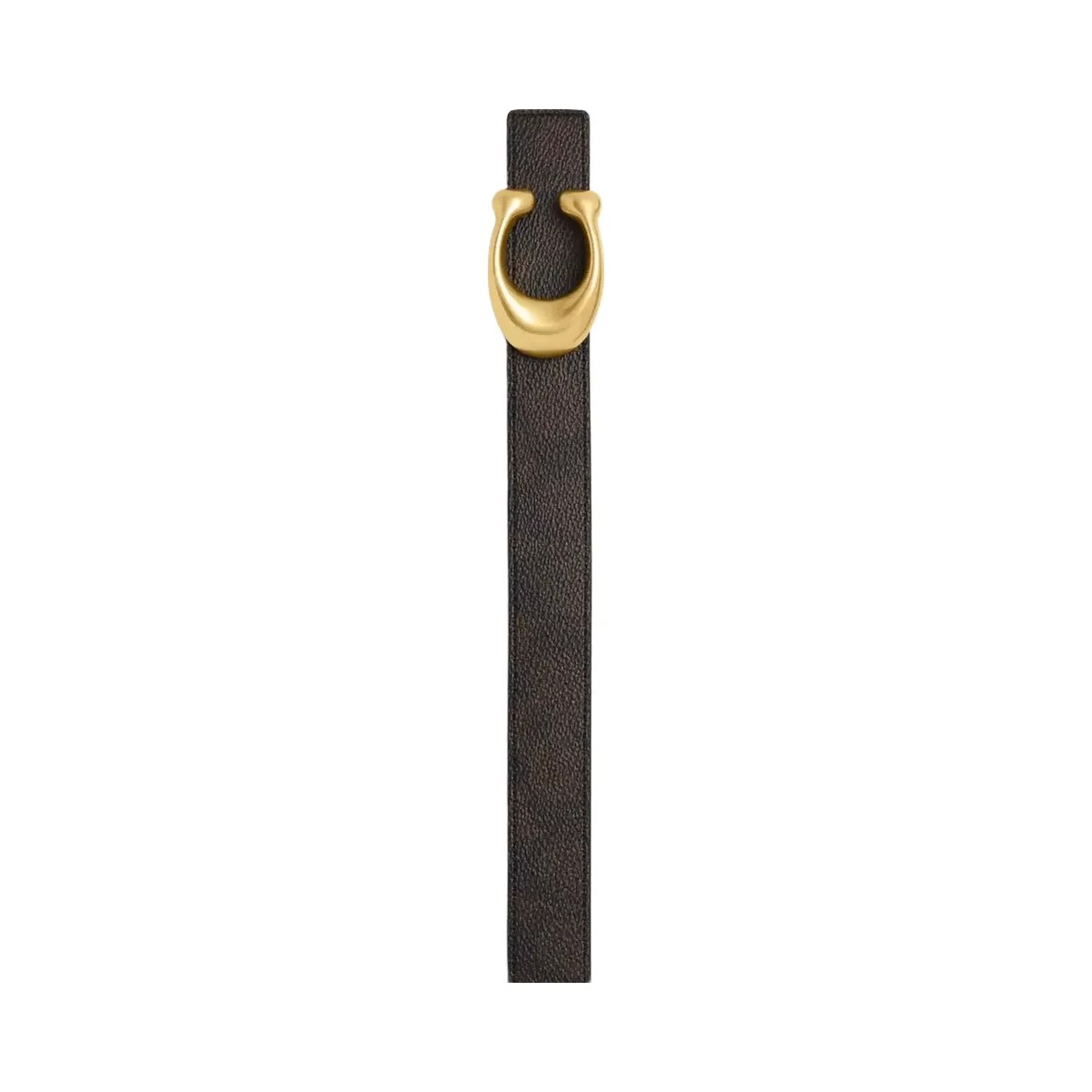 Coach Sculpted C Buckle Reversible Belt, 25 Mm in Brass Walnut Black - HypeFly India View 2