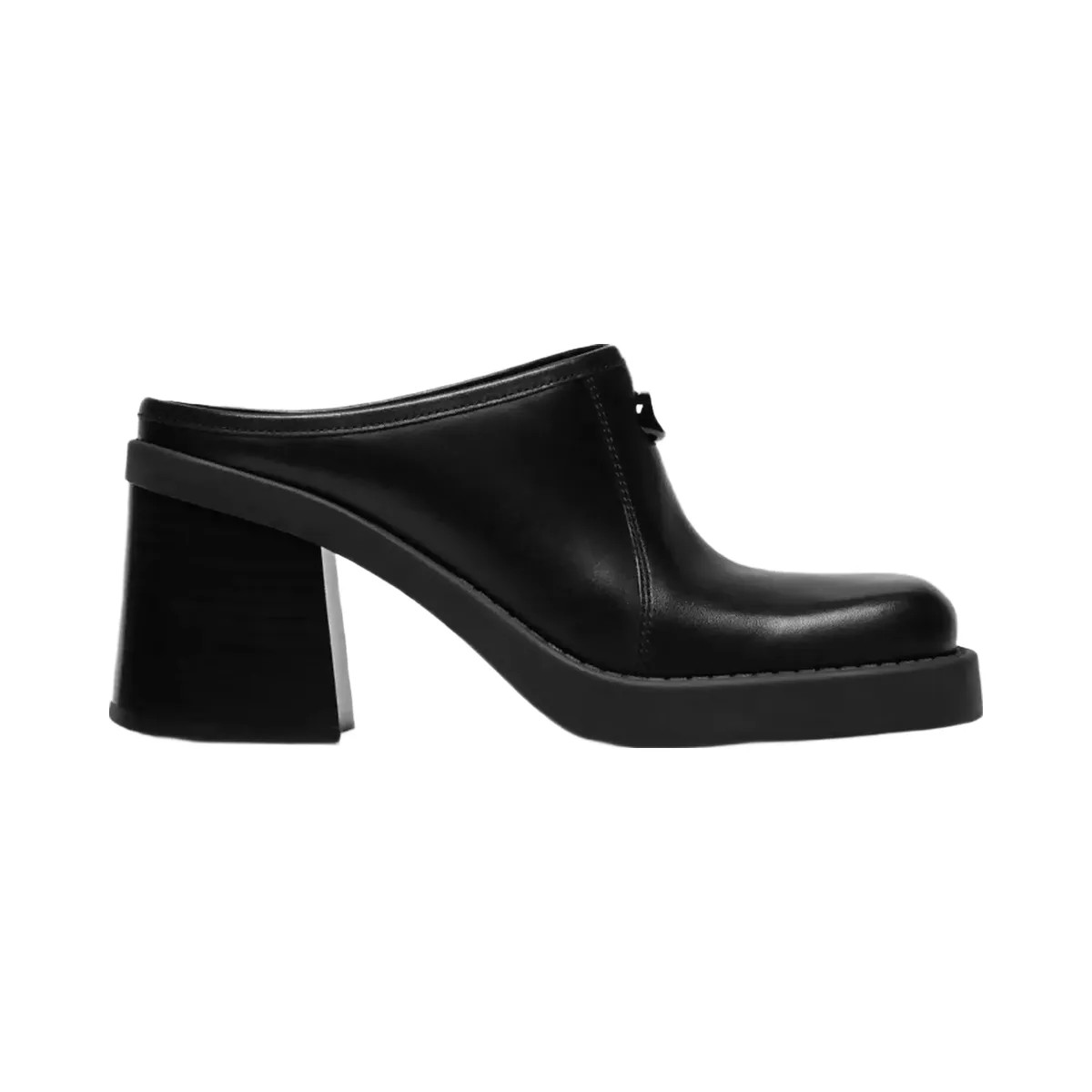 Coach Sculpted C Heeled Mule in Black - HypeFly India View 2