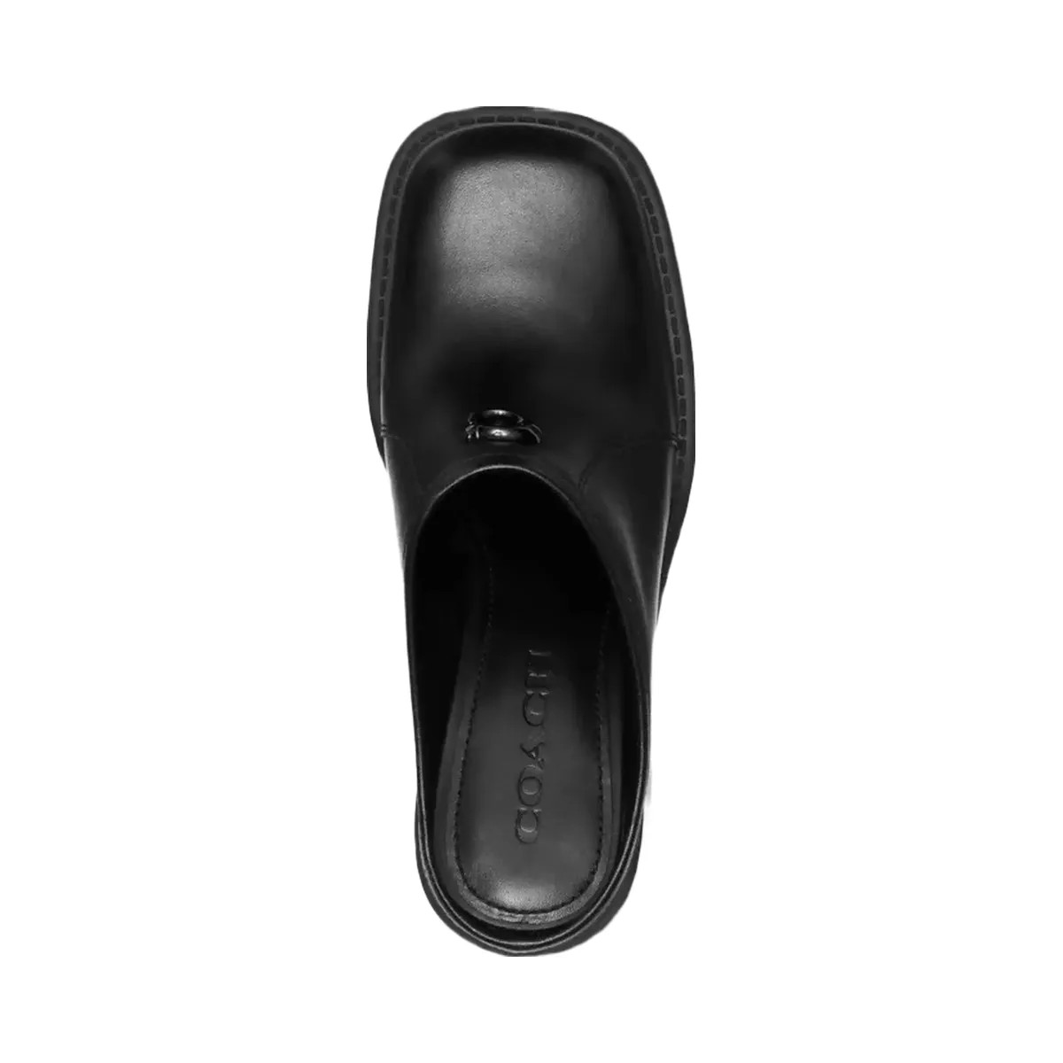 Coach Sculpted C Heeled Mule in Black - HypeFly India View 3
