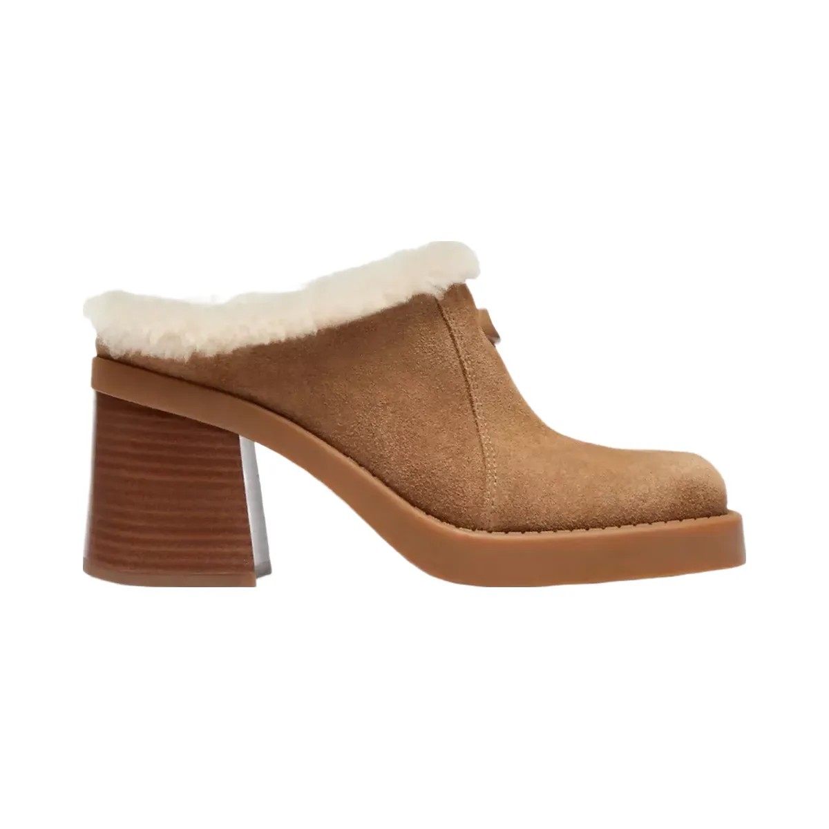 Coach Sculpted C Heeled Mule in Coconut Natural - HypeFly India View 2