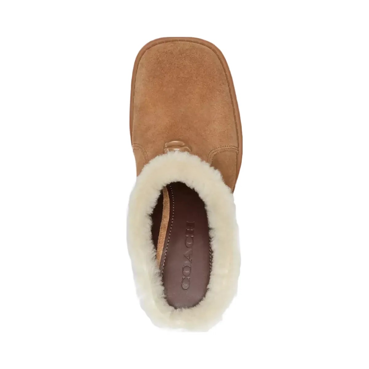 Coach Sculpted C Heeled Mule in Coconut Natural - HypeFly India View 3