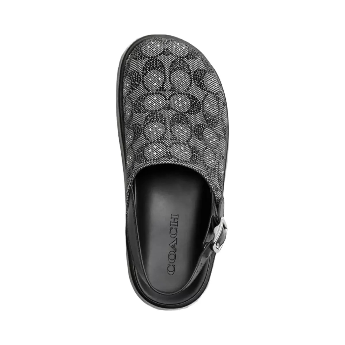 Coach Sculpted C Platform Clog In Crystal Signature Jacquard in Black - HypeFly India View 3