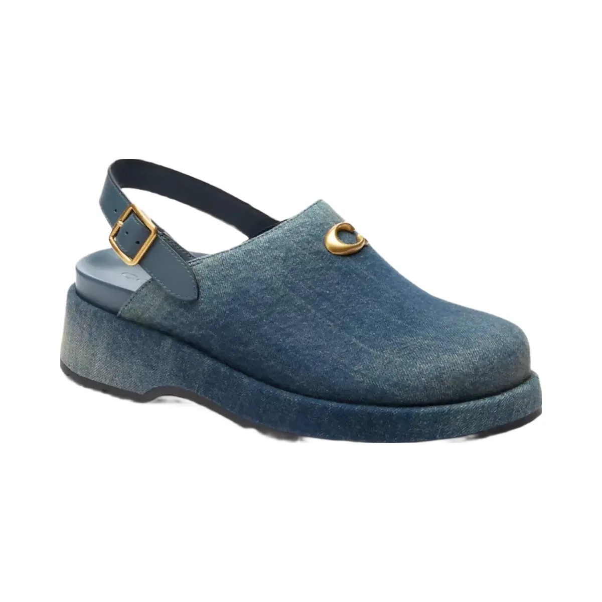 Coach Sculpted C Platform Clog In Loved Denim in Dark Indigo - HypeFly India View 1
