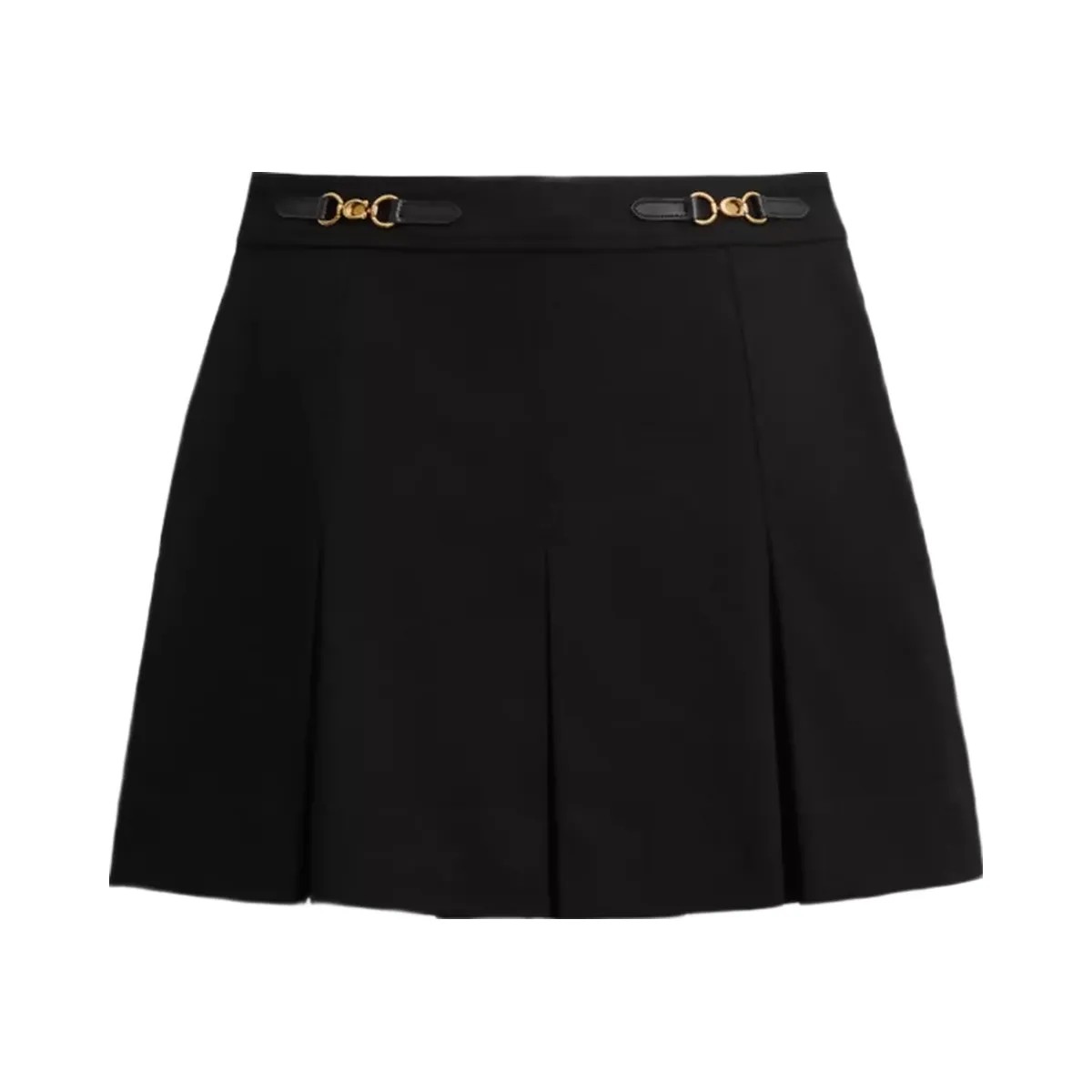 Coach Sculpted C Pleated Skirt In Recycled Polyester in Black - HypeFly India View 1