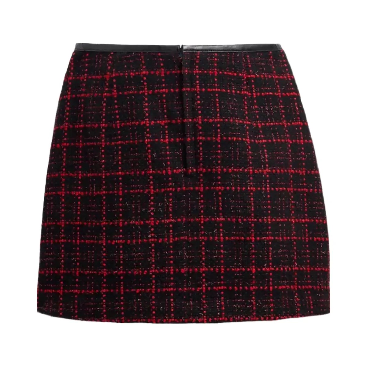 Coach Sculpted C Tweed Skirt in Red Black - HypeFly India View 2