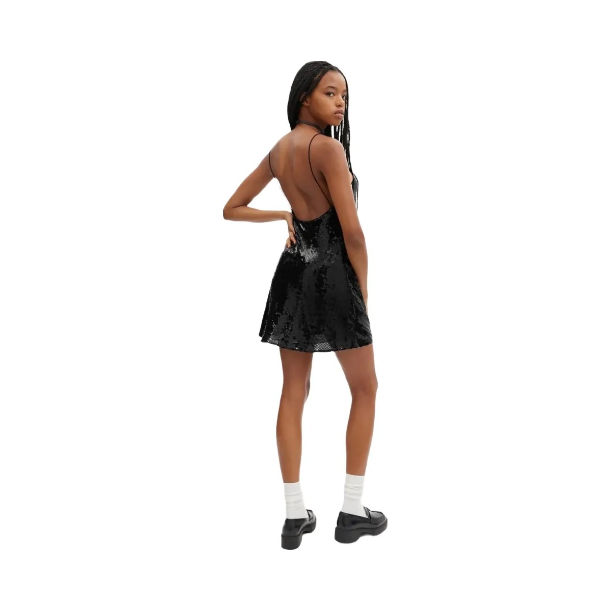 Coach Sequin Short Cami Dress Black - HypeFly India View 3