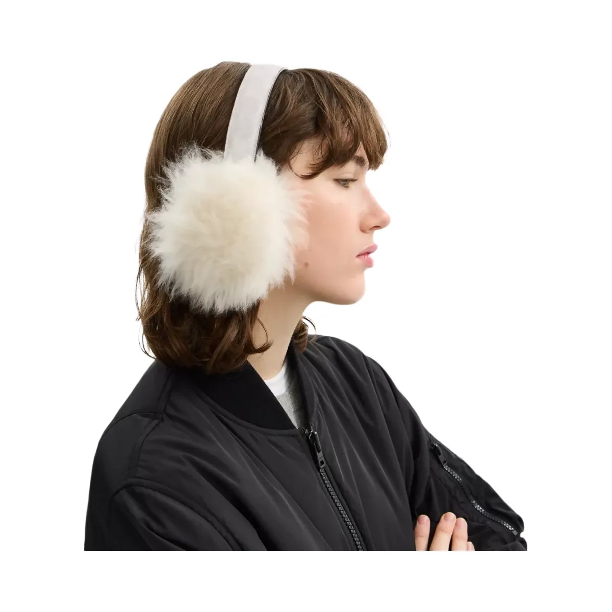 Coach Shearling Earmuffs in Off White - HypeFly India View 2