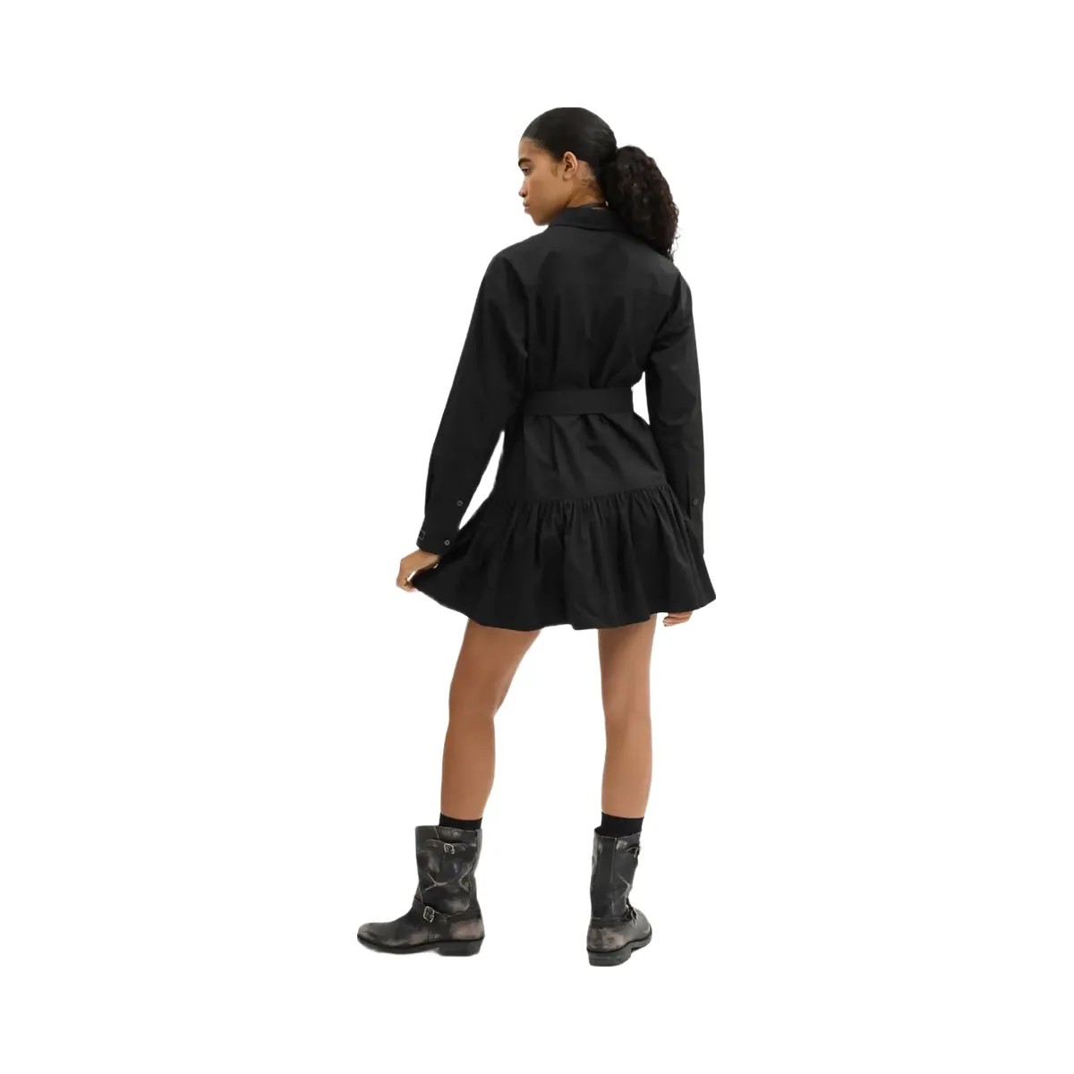 Coach Shirt Dress In Organic Cotton Black - HypeFly India View 3