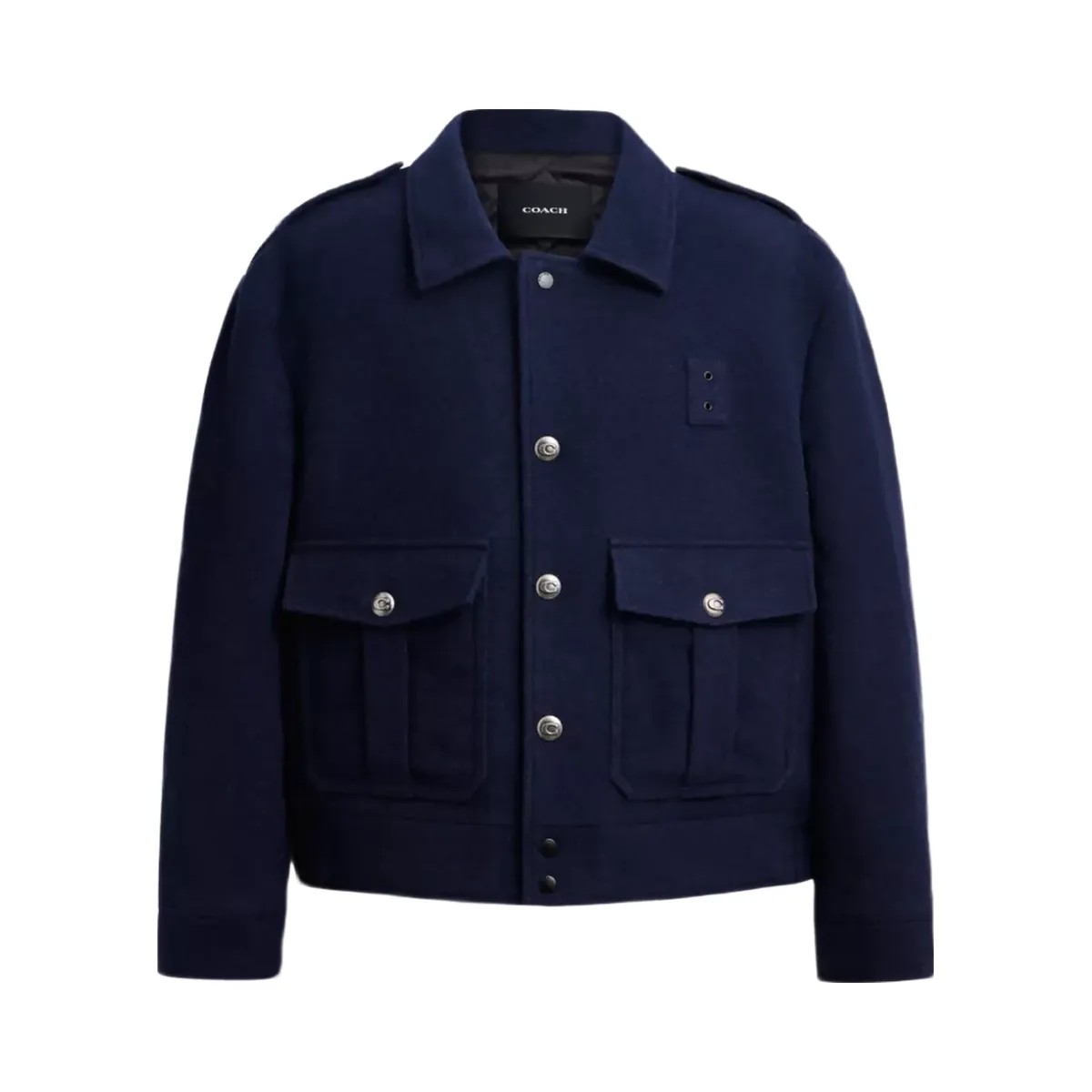 Coach Short Wool Jacket in Navy Blue - HypeFly India View 1