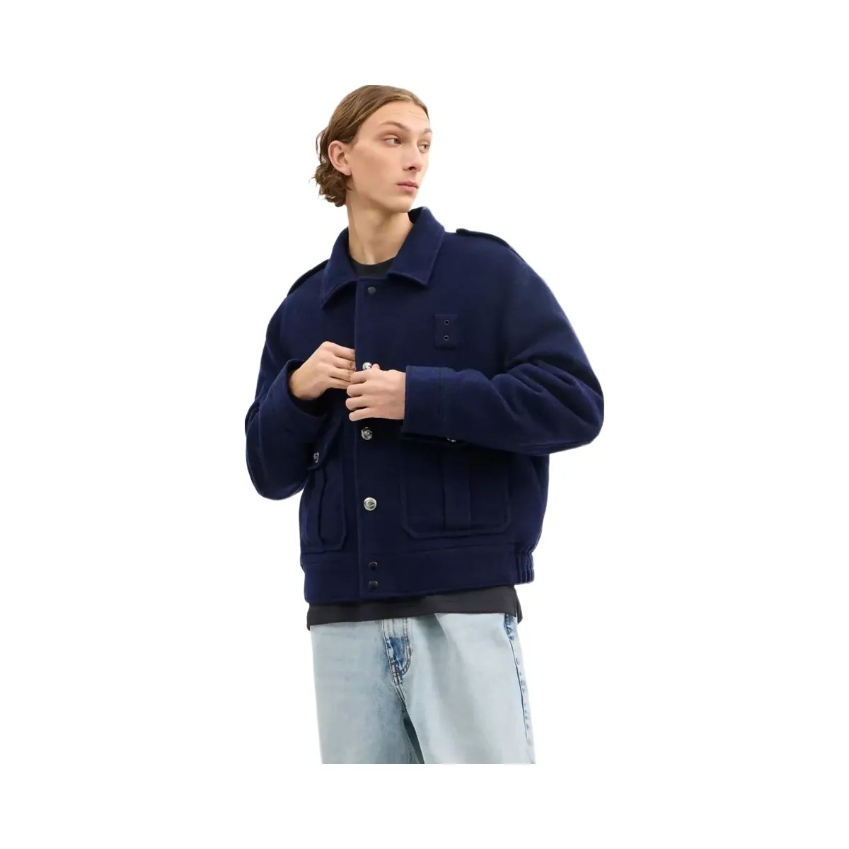 Coach Short Wool Jacket in Navy Blue - HypeFly India View 2