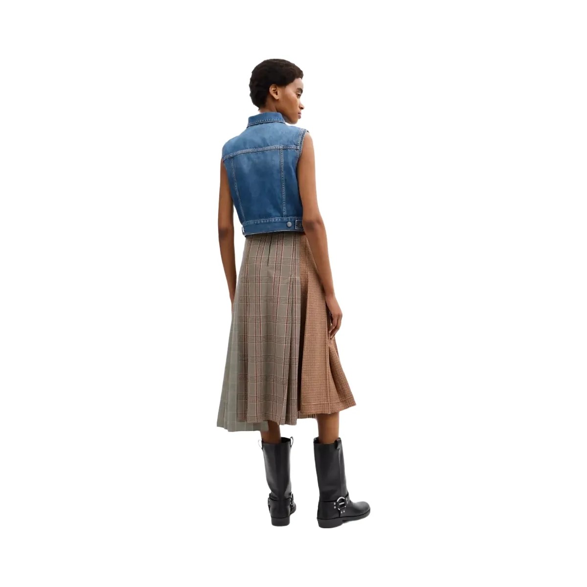 Coach Shrunken Denim Workwear Vest in Blue - HypeFly India View 3