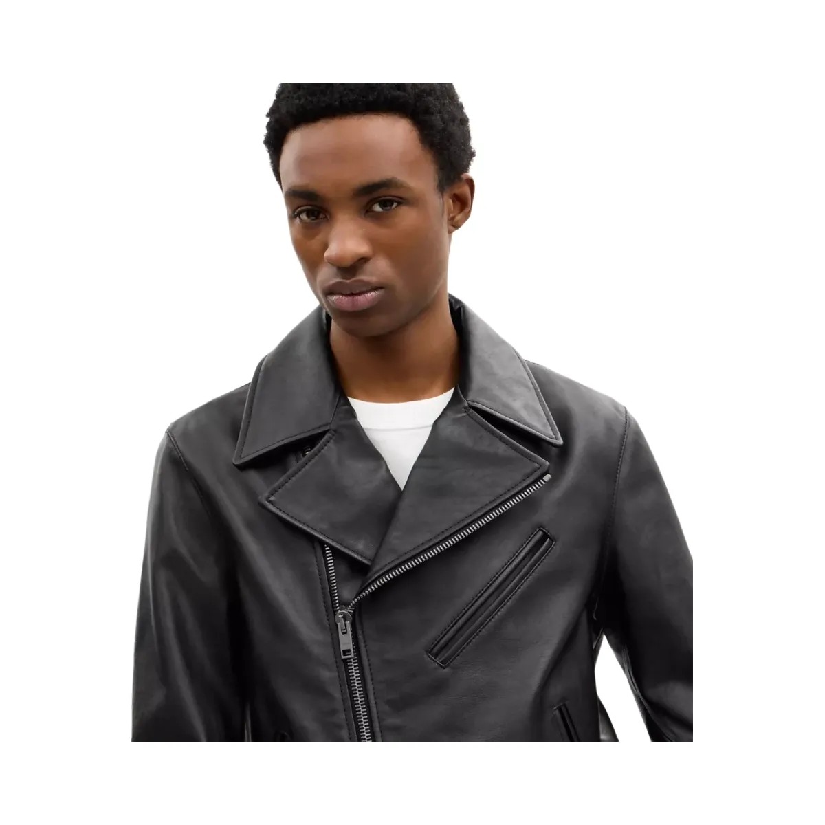 Coach Shrunken Leather Biker Jacket in Black - HypeFly India View 5