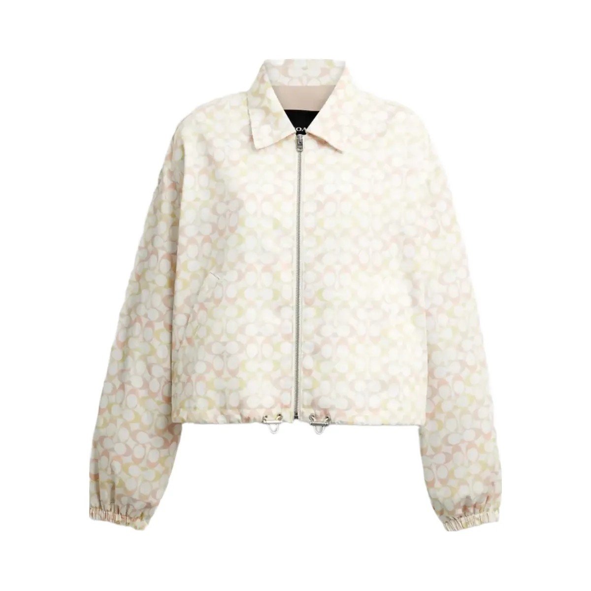 Coach Signature Blouson Windbreaker In Recycled Polyester in Pink Multi - HypeFly India View 1