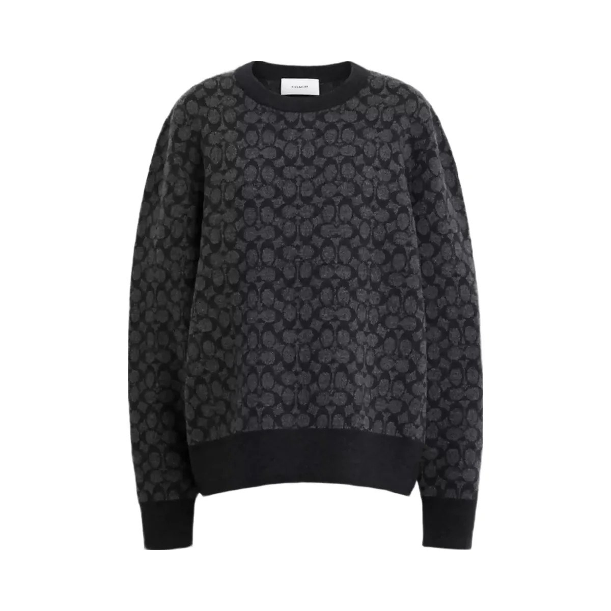 Coach Signature Crewneck Sweater in Charcoal Signature - HypeFly India View 1