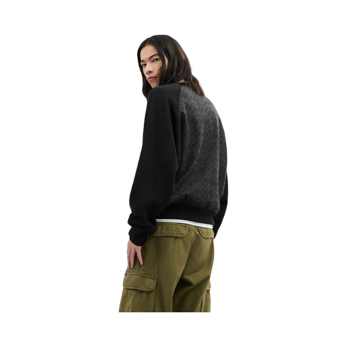 Coach Signature Crewneck Sweatshirt Charcoal Signature - HypeFly India View 3