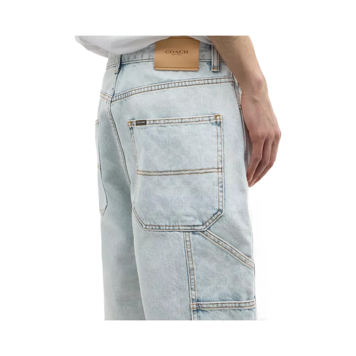 Coach Signature Denim Shorts in East River Wash - HypeFly India View 4