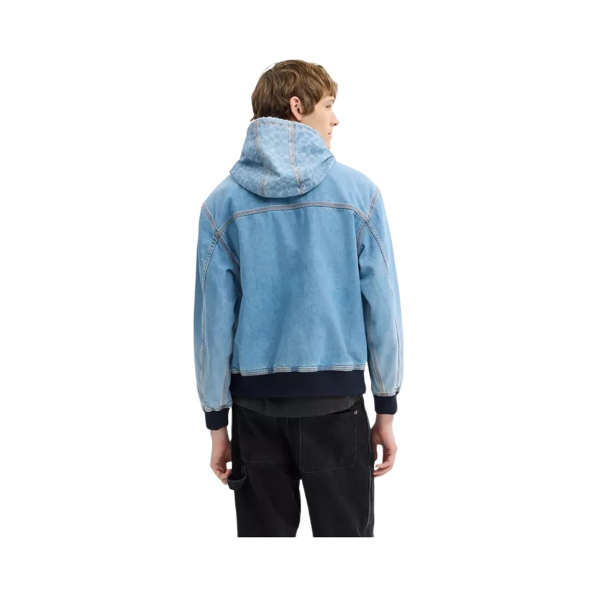 Coach Signature Denim Zip Jacket in Medium Wash - HypeFly India View 3