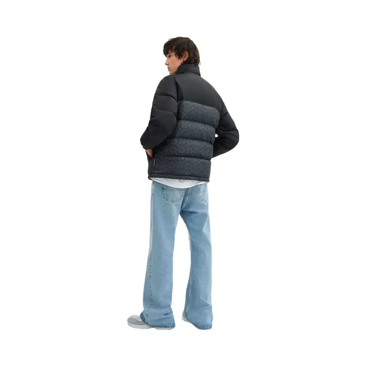 Coach Signature Down Jacket In Recycled Polyester Charcoal Signature - HypeFly India View 3