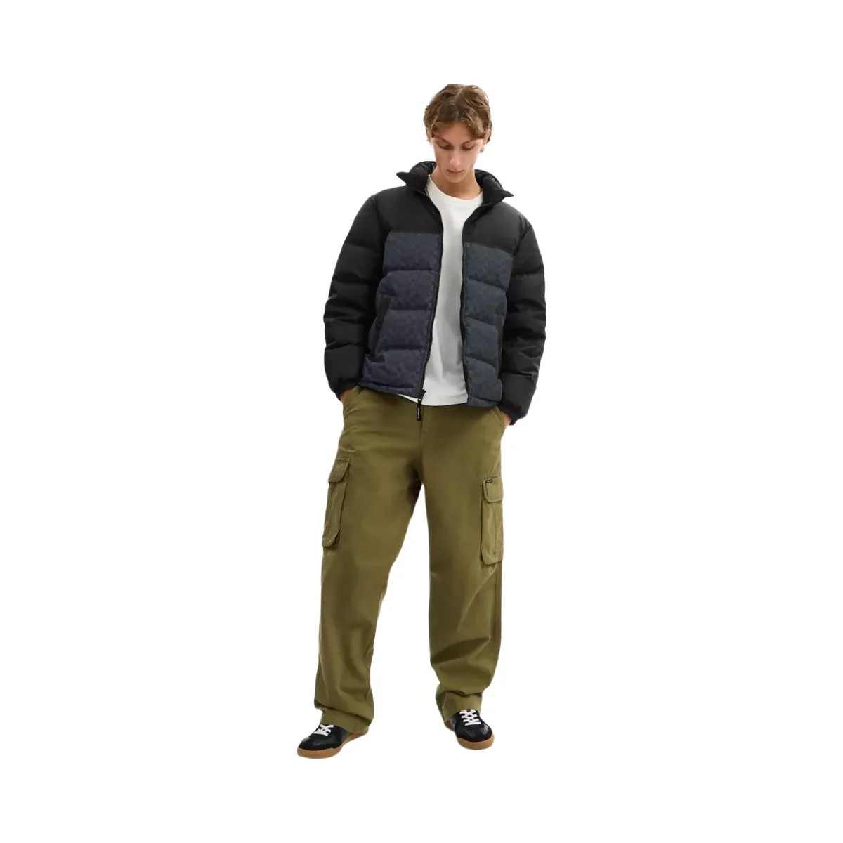 Coach Signature Down Jacket In Recycled Polyester in Charcoal Signature - HypeFly India View 2