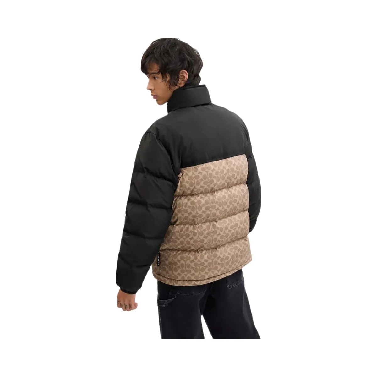 Coach Signature Down Jacket In Recycled Polyester Tan Signature - HypeFly India View 3