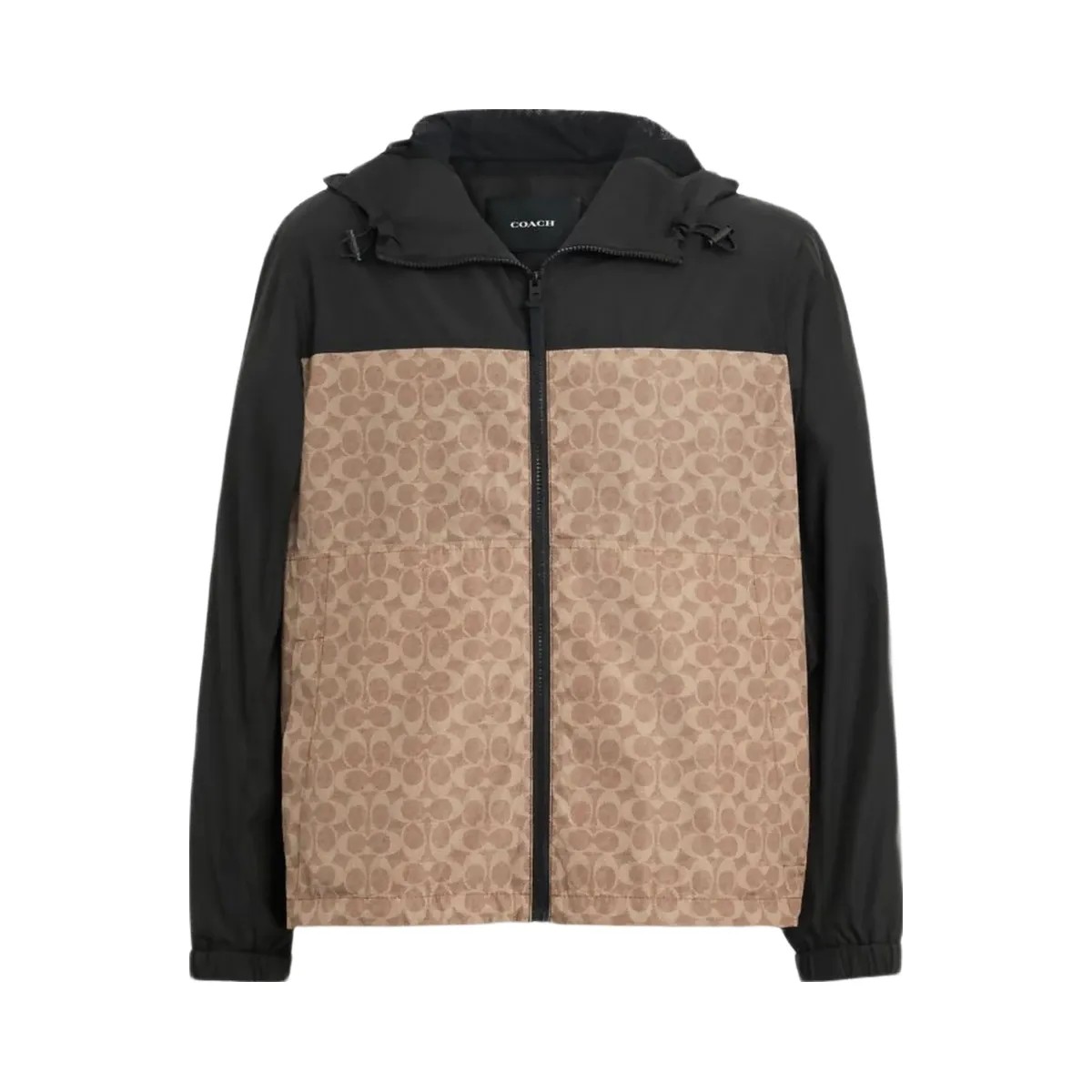 Coach Signature Full Zip Windbreaker In Recycled Polyester Tan Signature - HypeFly India View 1