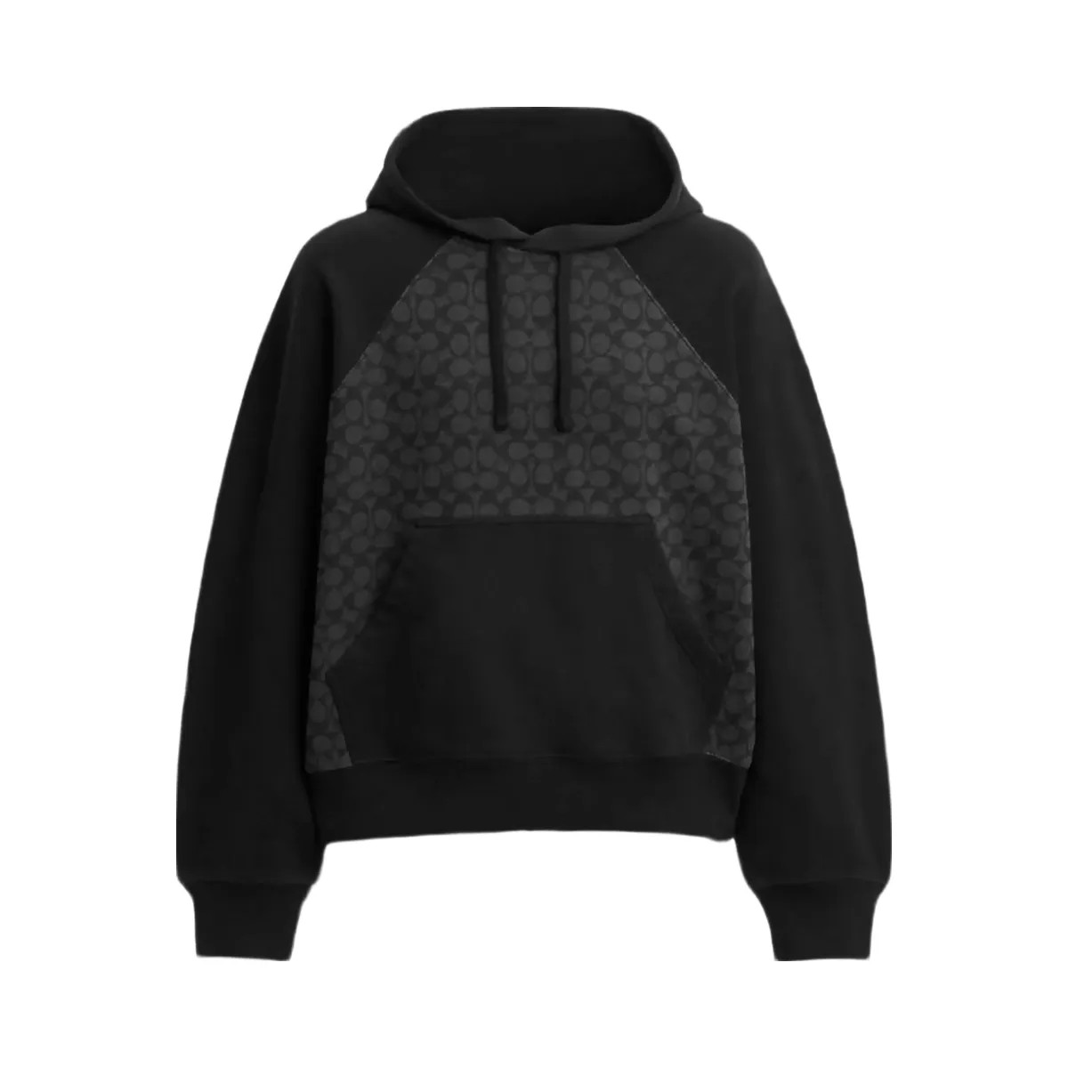Coach Signature Hoodie In Organic Cotton Charcoal Signature - HypeFly India View 1