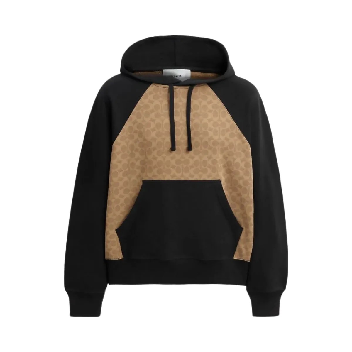 Coach Signature Hoodie In Organic Cotton Tan Signature - HypeFly India View 1