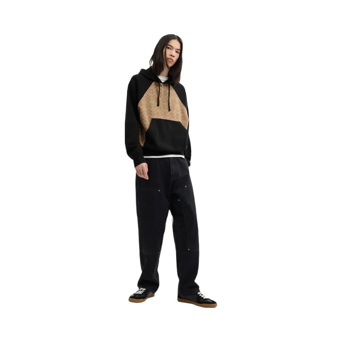 Coach Signature Hoodie In Organic Cotton Tan Signature - HypeFly India View 2