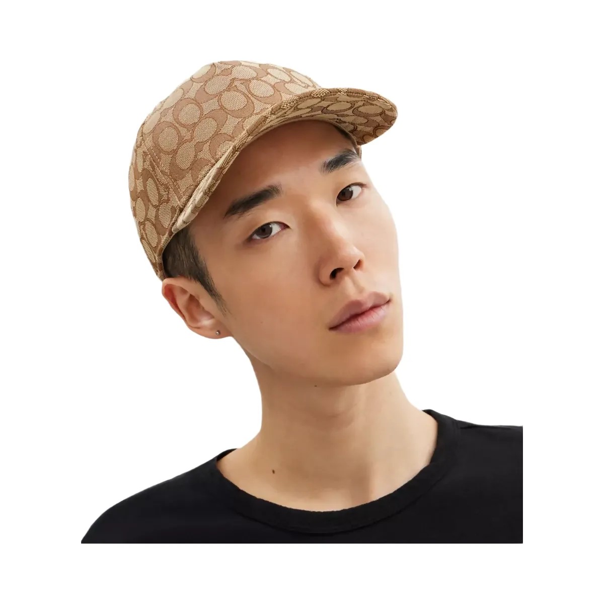 Coach Signature Jacquard Baseball Hat in Khaki - HypeFly India View 3