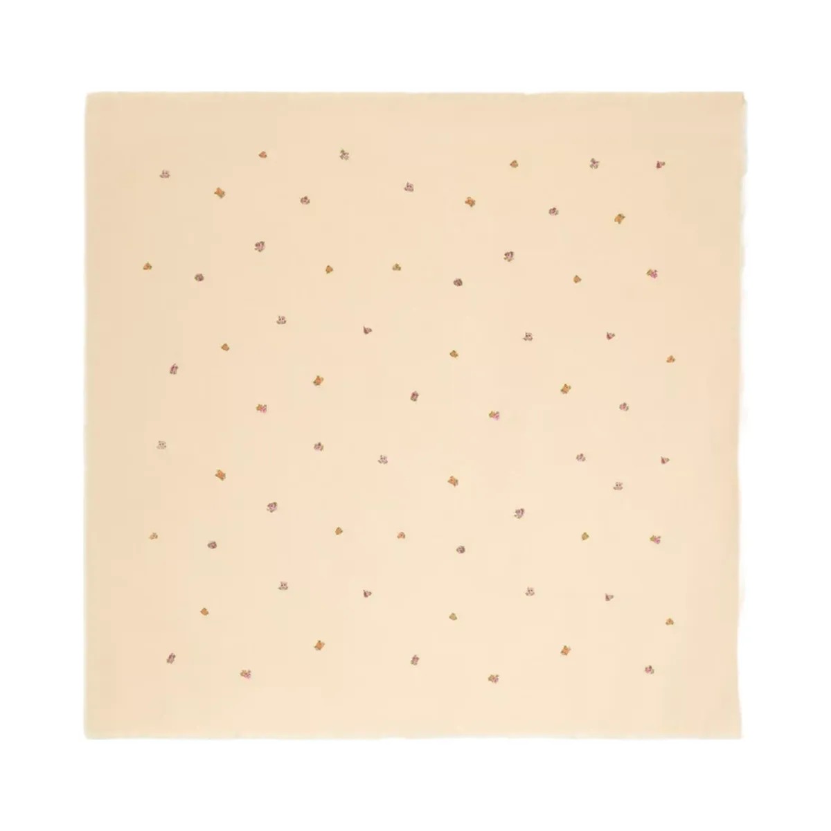 Coach Signature Mini Vintage Rose Print Oversized Square Scarf in Sand - HypeFly India View 1