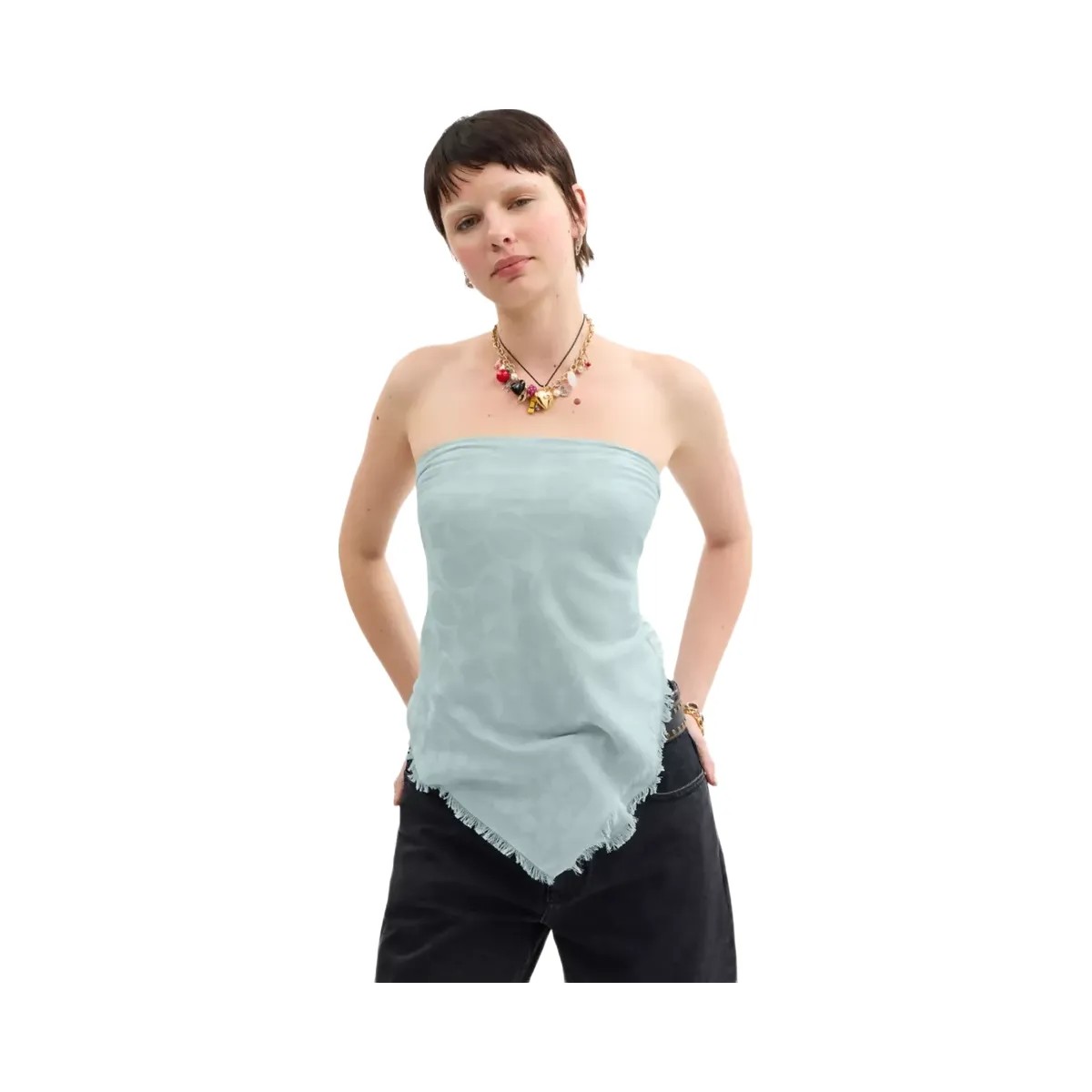 Coach Signature Oversized Square Scarf in Light Blue - HypeFly India View 2