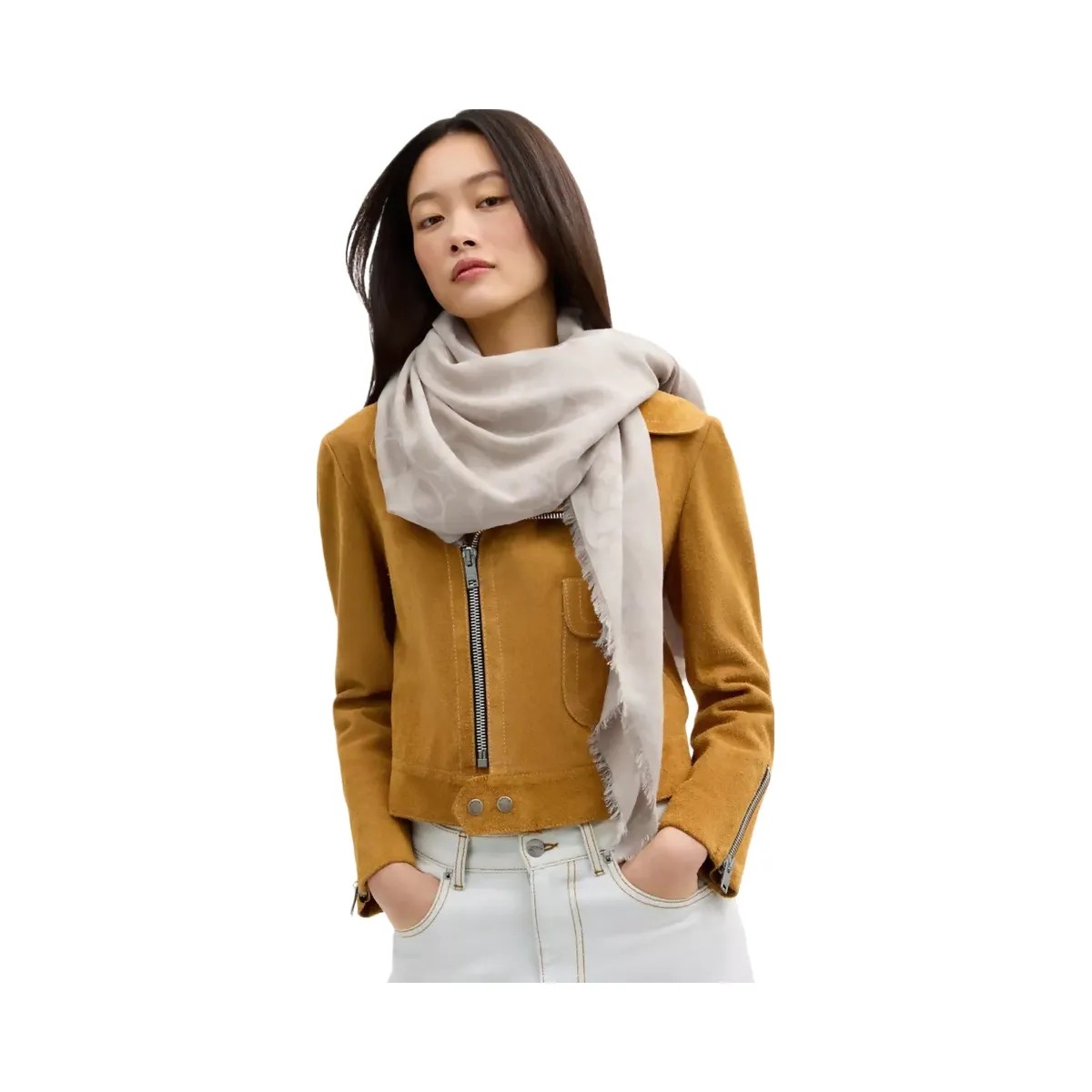Coach Signature Oversized Square Scarf in Oatmeal - HypeFly India View 2