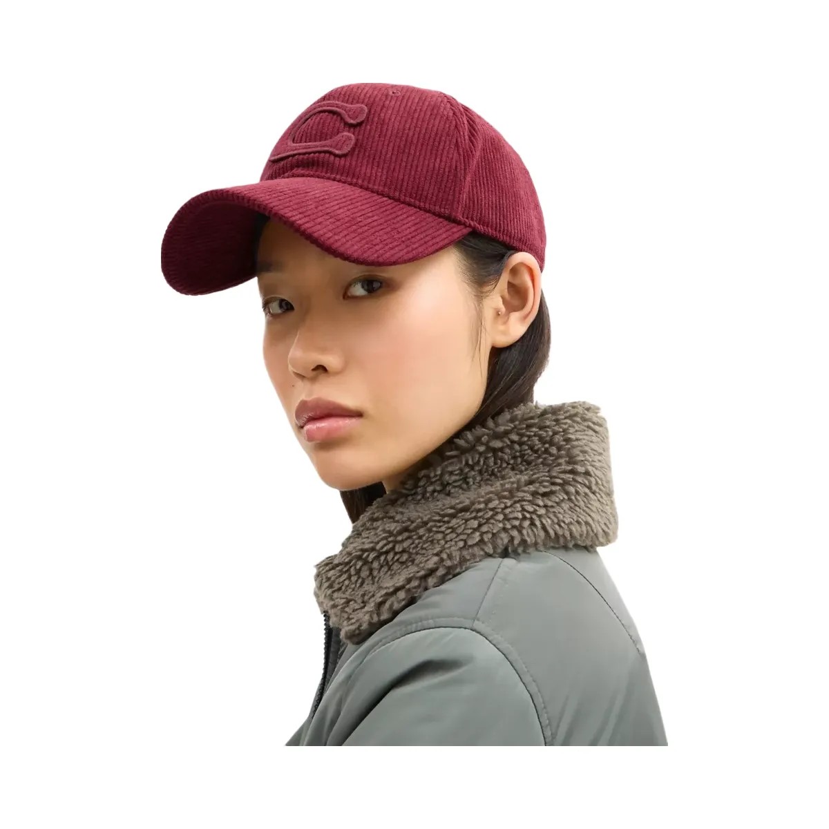 Coach Signature Patch Baseball Hat in Dark Wine - HypeFly India View 2
