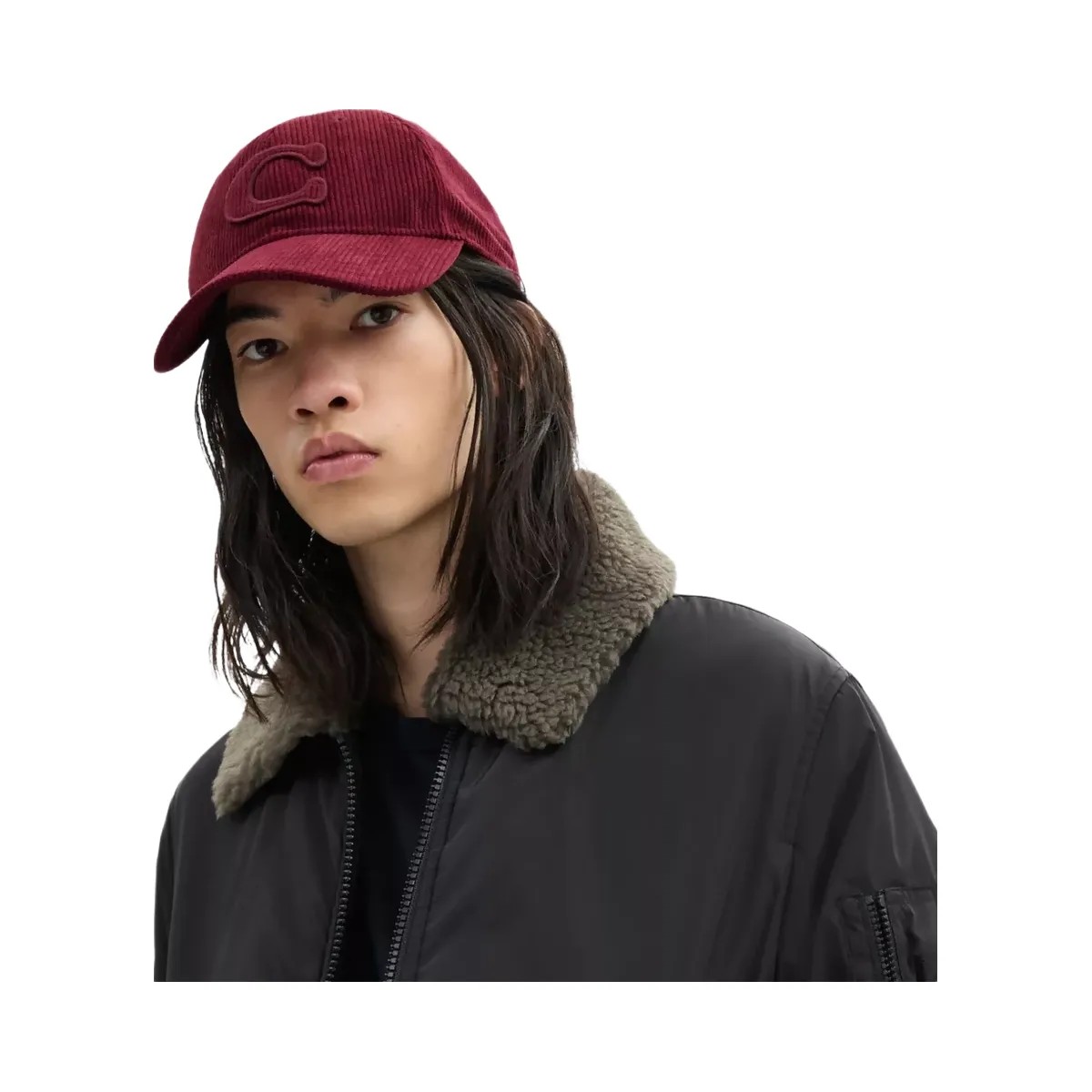 Coach Signature Patch Baseball Hat in Dark Wine - HypeFly India View 3