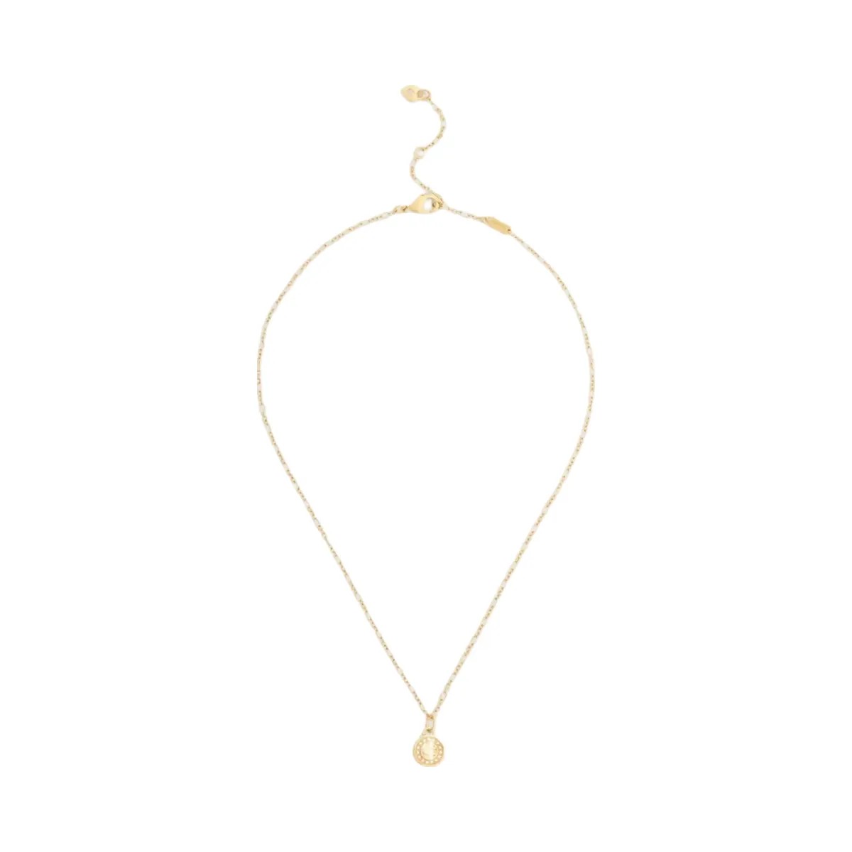 Coach Signature Pavé Coin Pendant Necklace in Gold - HypeFly India View 2